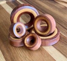 PAIR Concave Sawo Wood Tunnels with Jackfruit Wood Inlay Organic Plugs Gauges