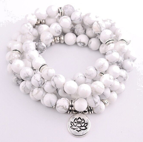 Collier sautoir howlite grande - collier,