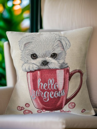 Housse coussin bichon - de,