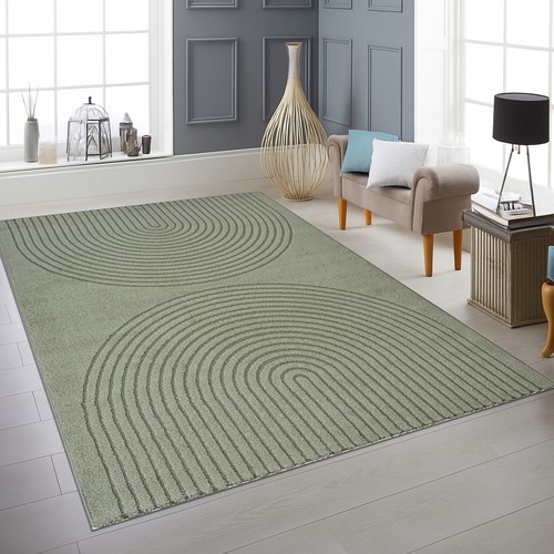 Tapis vert motif circulaire - vert, à