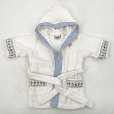 Vintage GUESS Layette baby sz. 6M Infant Bath Robe white 100% cotton made in USA