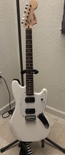 Squier Bullet Mustang HH Limited Edition Electric Guitar  Olympic White + stand 