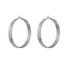 Boucles d'oreilles créoles Mira  argentés - Style moderne