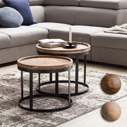 Finebuy tables gigogne bois - gigogne,