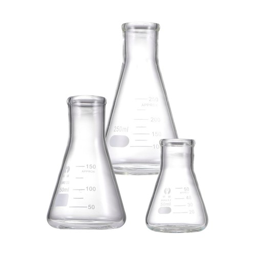 Lot fioles erlenmeyer à - 3,