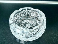 Superbe Cendrier Ancien en cristal 10 Cm De Diamètre 