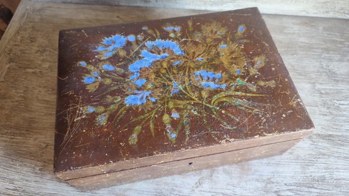 Ancienne boite bois peint - ancienne,
