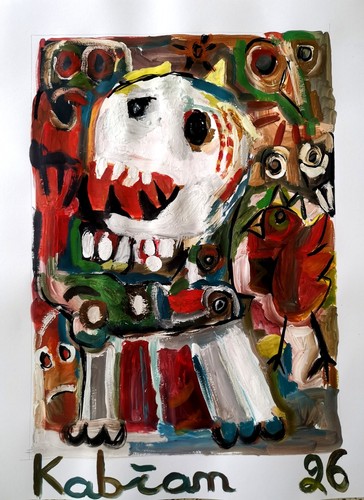 Peinture originale sur papier - peinture,