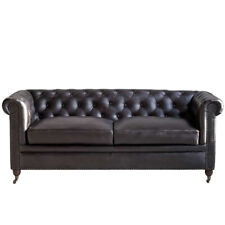 Canapé chesterfield cuir noir