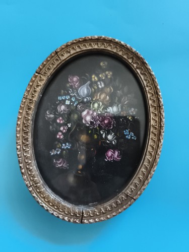 Tableau miniature ancien - , ovale