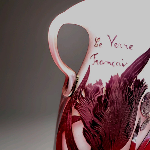 Vase signé verre - vase, à