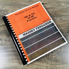 Workshop Service Manual for Massey Ferguson MF TO 35 50 Service Technical Repair