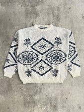 ARMAND THIERY PATTERN KNIT WHITE MADE IN FRANCE SMALL