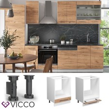 Meuble cuisinière Meuble de cuisine Fame-Line 60 cm blanc chêne Vicco