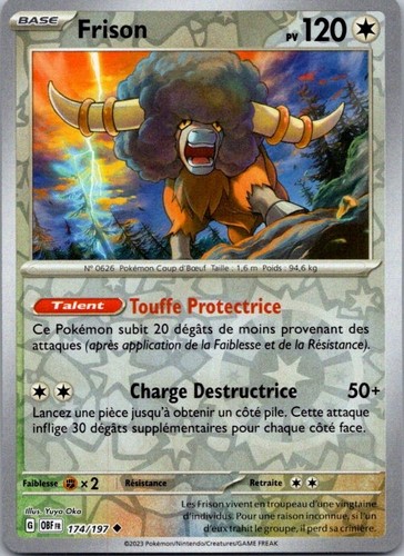 Carte pokémon frison 174 197 - pokémon, 174/197