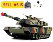SELL AS IS Abrams M1A2 USA Battle Tank Airsoft 16" RC Camo Military Vehicle Used