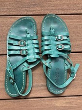 Kickers Women's Leather Strappy Teal Sandals Size 8 (38). Designed in France. 