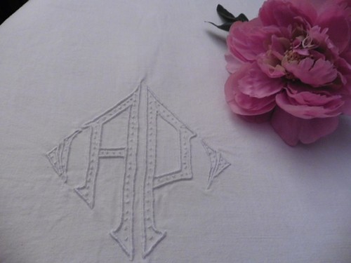 Ancien drap lin coton - drap, x