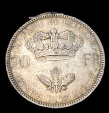 20 francs Belge 1934 Argent