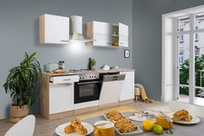 Cuisine équipée kitchenette Chêne Blanc Merle 220 CM