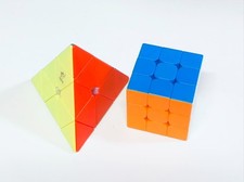 Lot Of 2 Yuxin Rubik’s Cubes 3x3x3 Square & Triangle Cube Used Pair Solved??
