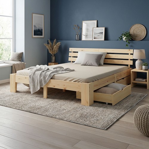 Lit double 180x200 - en, bois