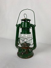 Antique Lantern - Kerosene Lamp / Green Storm Lamp - Vintage Item 