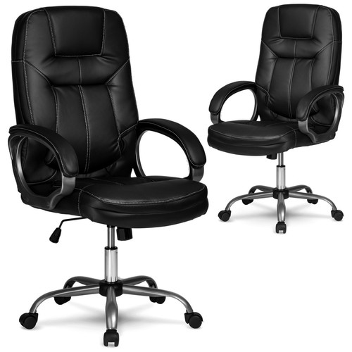 Chaise bureau cuir noir - chaise, de