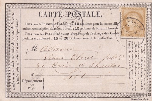 Carte postale precurseur - carte,