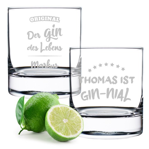 Ginglas 2er set avec - ginglas, gravure