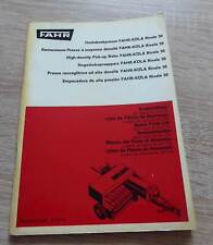 Fahr High Pressure Press Rival 30 Parts List