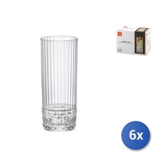 6X Verres America '20 Pour Long Drink En Verre Transparent Cl40