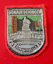 City patch red felt and fabrics printed Donaueschingen 7cmx 5.5cm