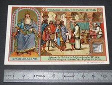 CHROMO LIEBIG 1907 SERIES 890 BELGIUM HISTORY CHARLEMAGNE CAROLUS MAGNUS