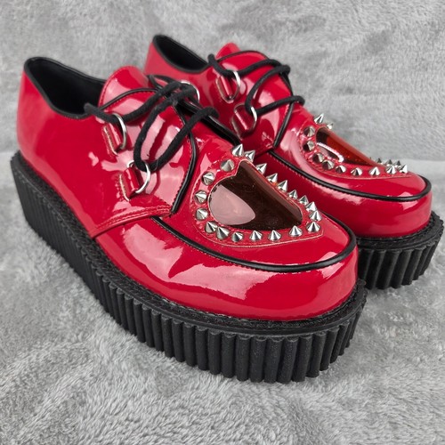 Demonia creeper 108 red - red, patent