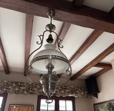 suspension 2 lampes en étain