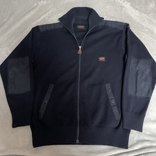 Paul & Shark Vintage Cardigan Jumper Mens Navy Blue Large Full Zip Wool Blend