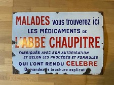 Plaque Émaillée ancienne Abbé Chaupitre / publicité ancienne / Pharmacie Médic