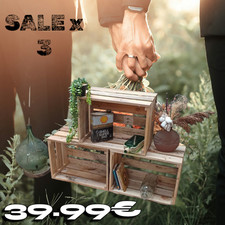 caisses en bois x3 idéal deco mariage champêtre maison bohème bibliothèque