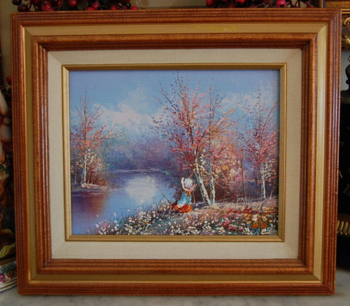 Vtg framed signed original oil - vtg,