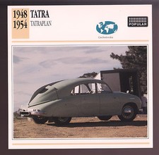 1948-1954 Tatra Tatraplan T107 T600 Czechoslovakia Car Photo Spec Sheet CARD
