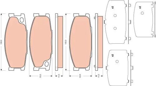 Plaquettes frein gdb3423 - plaquettes, de