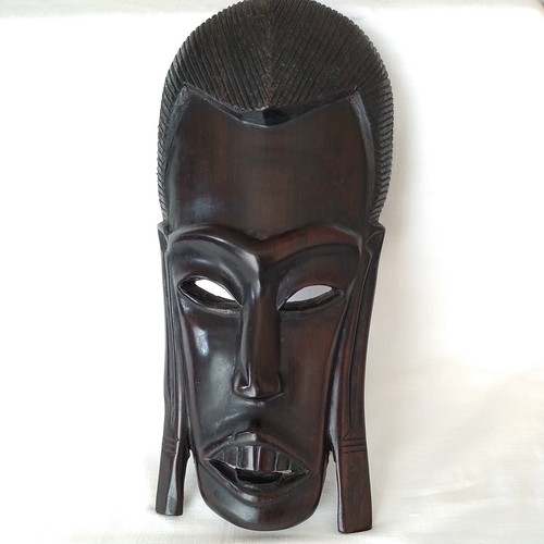 Masque africain ébène - masque, en