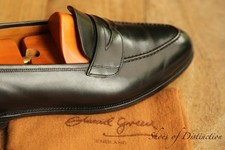 Edward Green Black Leather Tasselled Shoes Loafers Men's UK 10 US 10.5 D