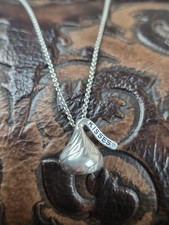 Hershey Kiss Necklace Kisses Pendant 925 Sterling Silver on 925 SS Chain