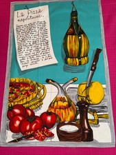 Torchon ancien 1970  Vony  recette Pizza Napolitaine