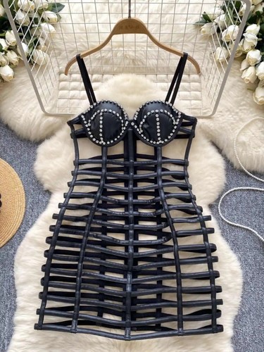 Robe gothique noire - , moulante