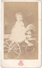 Child on his tricycle horse Photo CDV Alger Leroux circa 1875 Algeria