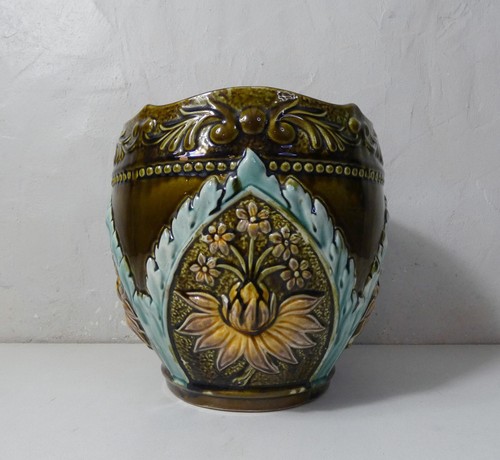 Ancien cache pot faience - cache,