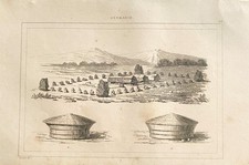 ENGRAVING GERMANY 1838 "ANCIENT TOMBS AND SEPULCHRAL URNS"